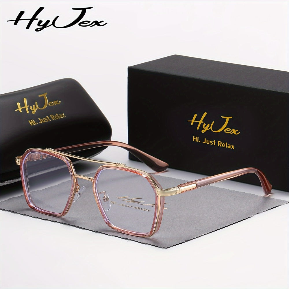 Blue Light Glasses - Blocking Double Beam Metal Frame Non-Prescription Plain Lenses Lightweight - product detail view 8