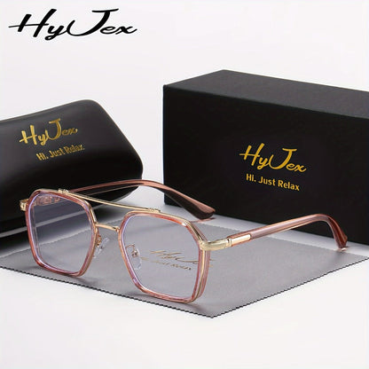 Blue Light Glasses - Blocking Double Beam Metal Frame Non-Prescription Plain Lenses Lightweight - product detail view 8