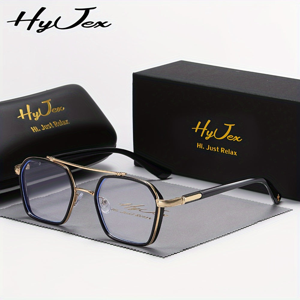 Blue Light Glasses - Blocking Double Beam Metal Frame Non-Prescription Plain Lenses Lightweight - product detail view 9