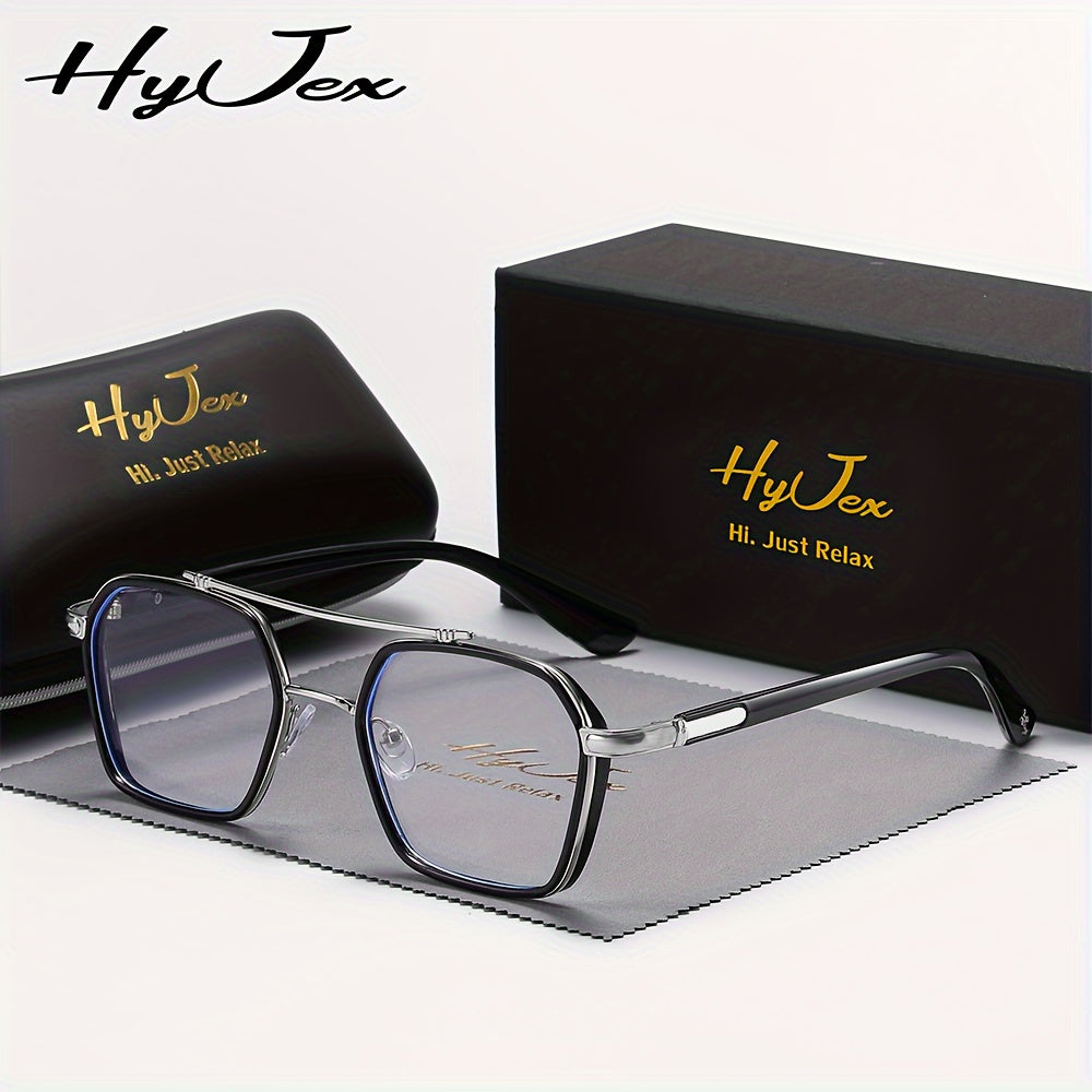 Blue Light Glasses - Blocking Double Beam Metal Frame Non-Prescription Plain Lenses Lightweight - product detail view 10