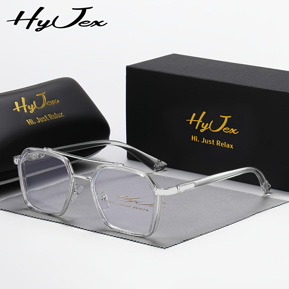 Blue Light Glasses - Blocking Double Beam Metal Frame Non-Prescription Plain Lenses Lightweight - product detail view 12