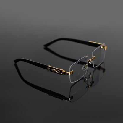 Blue Light Glasses - Blocking Men Metal Rimless Retro Frame, Anti-Eyestrain Flat Lens, Classic - product detail view 4