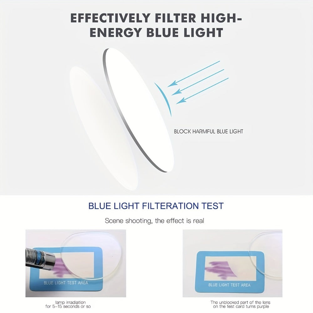 Blue Light Glasses - Blocking Men Metal Rimless Retro Frame, Anti-Eyestrain Flat Lens, Classic - product detail view 7