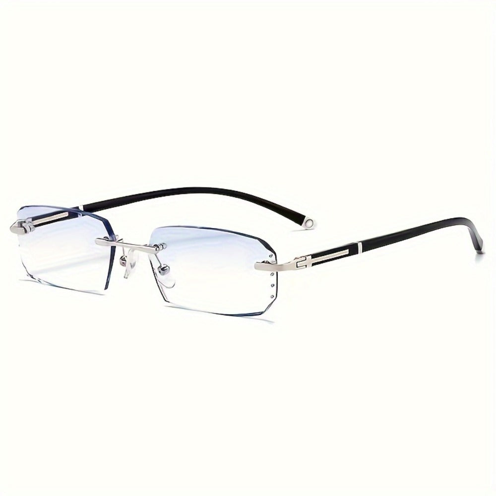 Blue Light Glasses - Blocking Men Rimless TR90 Rhinestone - Anti Retro Elegant Computer Eyewear - product detail view 11