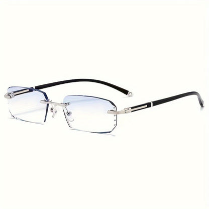 Blue Light Glasses - Blocking Men Rimless TR90 Rhinestone - Anti Retro Elegant Computer Eyewear - product detail view 11