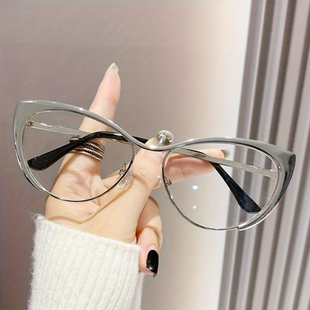 Blue Light Glasses - Cat Eye Blocking Women Retro Punk Style Luxurious Metal Frame Anti Ladies - product detail view 8