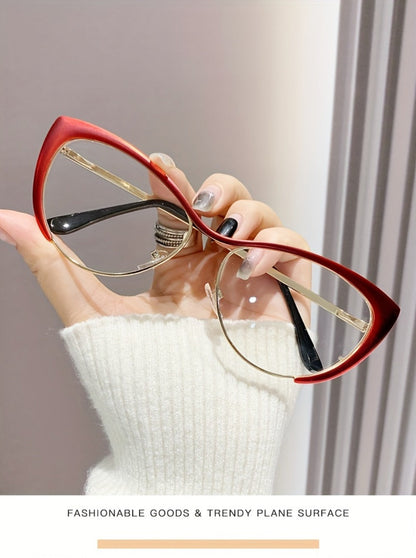 Blue Light Glasses - Cat Eye Blocking Women Retro Punk Style Luxurious Metal Frame Anti Ladies - product detail view 9