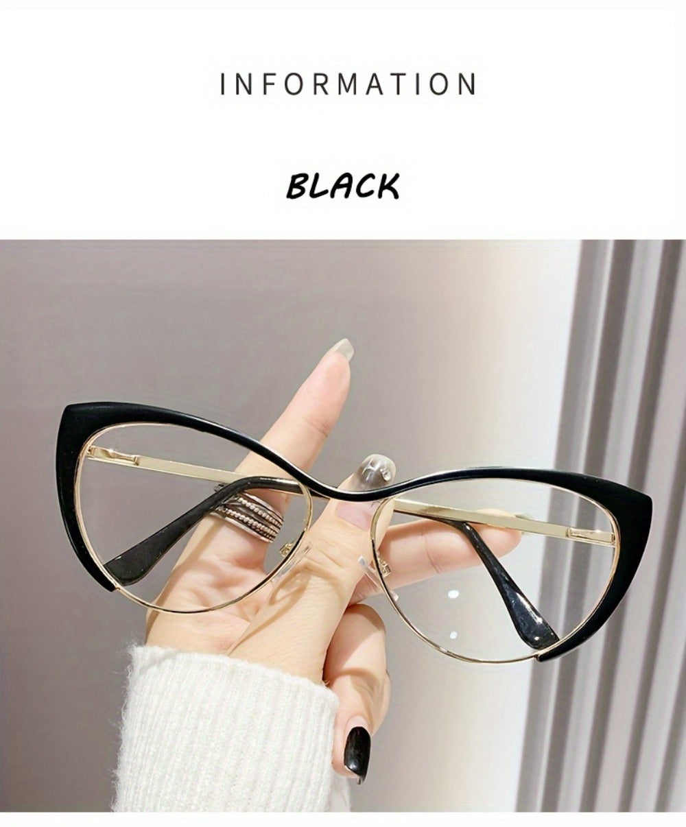 Blue Light Glasses - Cat Eye Blocking Women Retro Punk Style Luxurious Metal Frame Anti Ladies - product detail view 14