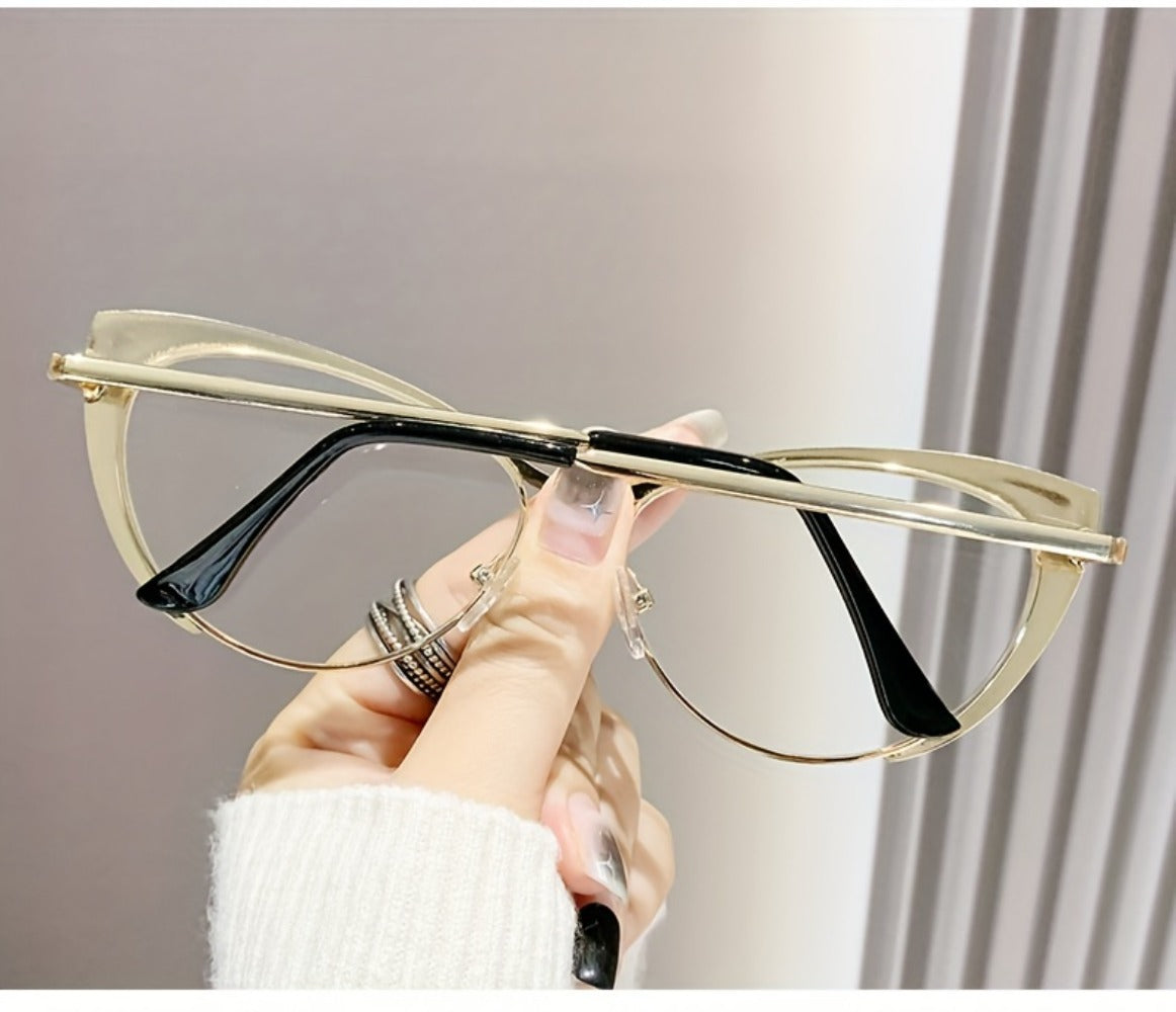 Blue Light Glasses - Cat Eye Blocking Women Retro Punk Style Luxurious Metal Frame Anti Ladies - product detail view 15