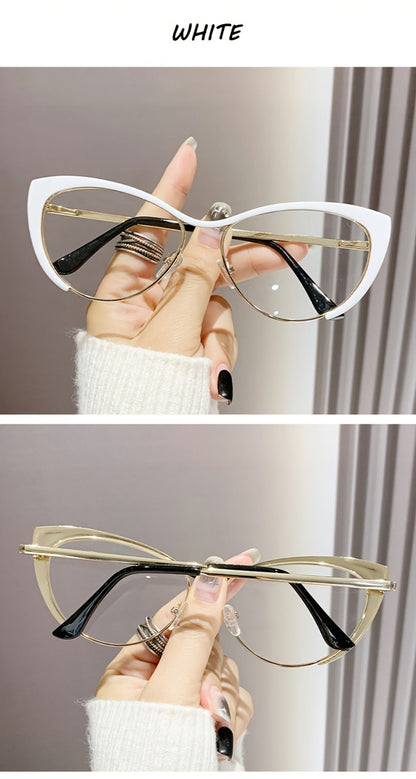 Blue Light Glasses - Cat Eye Blocking Women Retro Punk Style Luxurious Metal Frame Anti Ladies - product detail view 18