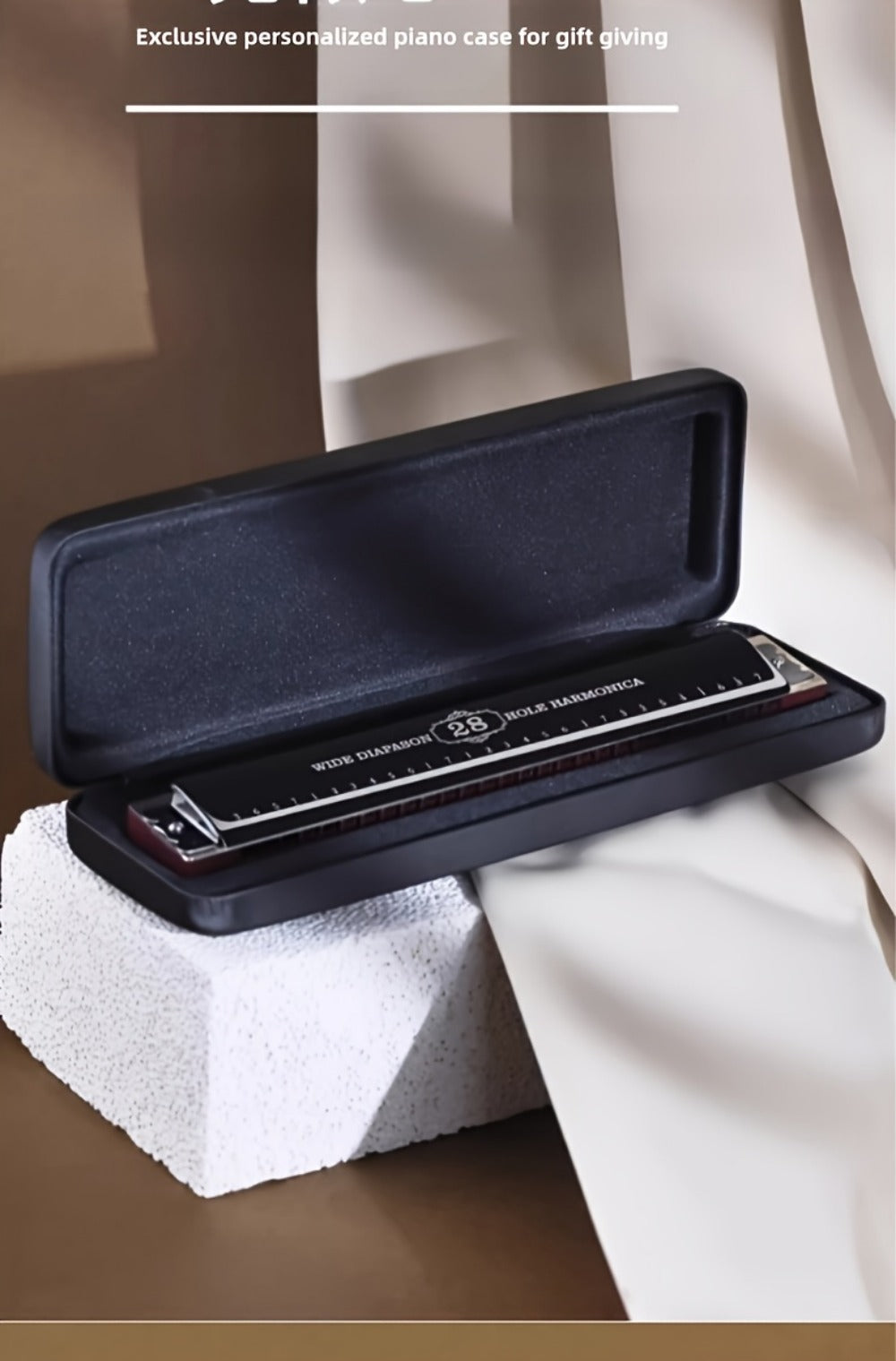 Blues Harmonica, 28-Hole, Professional, Black/ for Blues Practice detail image - detail view 17