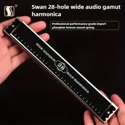 Blues Harmonica, 28-Hole, Professional, Black/ for Blues Practice detail image