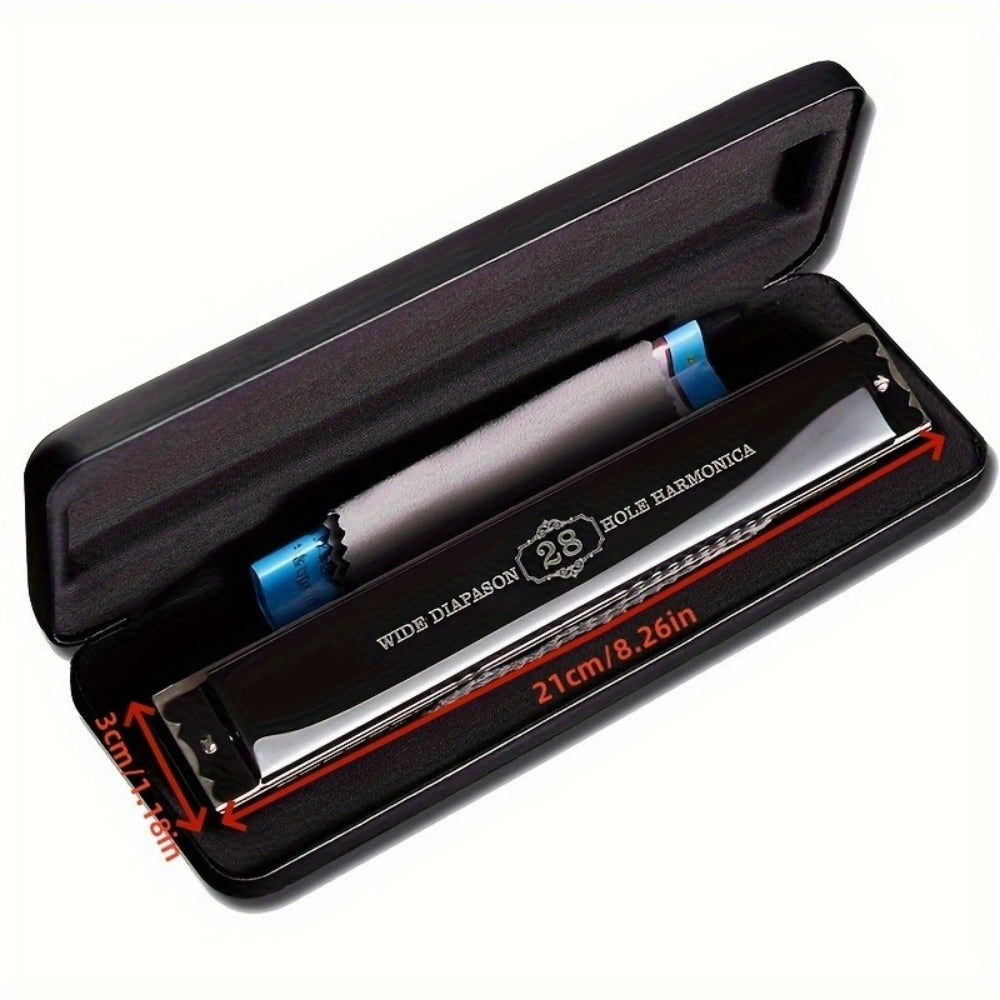 Blues Harmonica, 28-Hole, Professional, Black/ for Blues Practice detail image - detail view 4