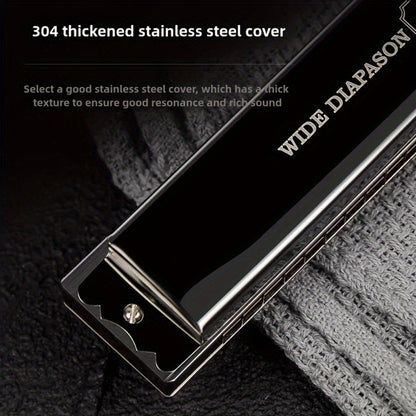 Blues Harmonica, 28-Hole, Professional, Black/ for Blues Practice detail image - detail view 5