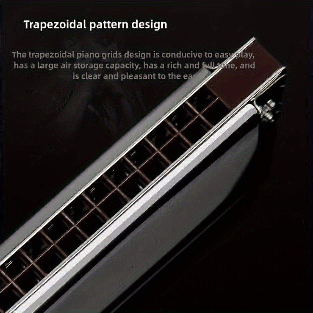 Blues Harmonica, 28-Hole, Professional, Black/ for Blues Practice detail image - detail view 6