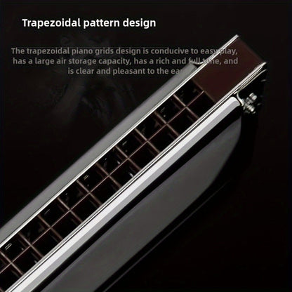 Blues Harmonica, 28-Hole, Professional, Black/ for Blues Practice detail image - detail view 6