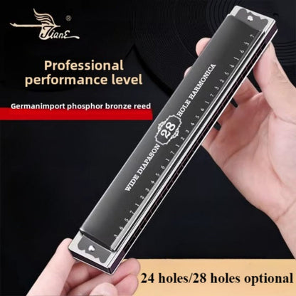 Blues Harmonica, 28-Hole, Professional, Black/ for Blues Practice detail image - detail view 8