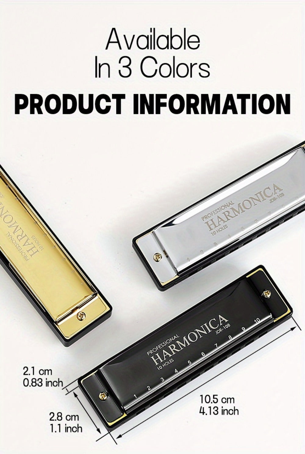 Blues Harmonica, Golden, Professional, Hole, C-Key for Blues Practice detail image - detail view 35
