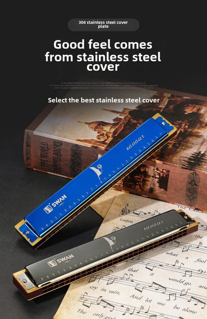 Blues Harmonica, SWAN, 28-Hole, Chromatic for Blues Practice detail image - detail view 11