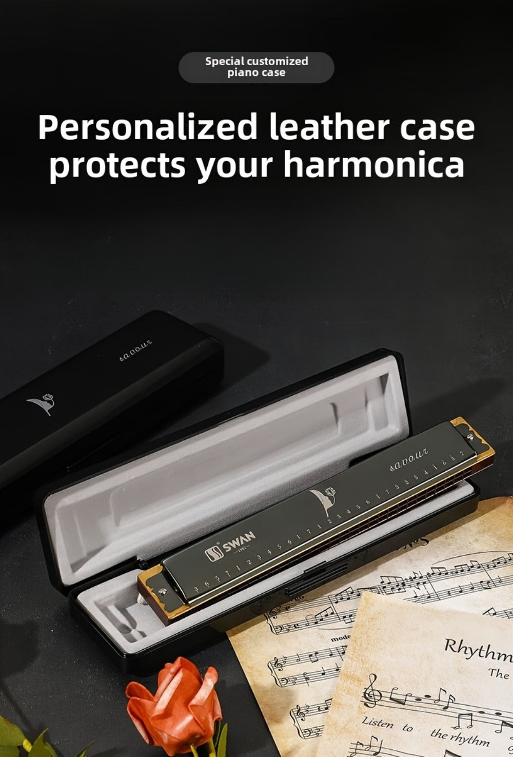 Blues Harmonica, SWAN, 28-Hole, Chromatic for Blues Practice detail image - detail view 16
