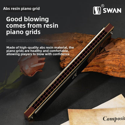 Blues Harmonica, SWAN, 28-Hole, Chromatic for Blues Practice detail image - detail view 6