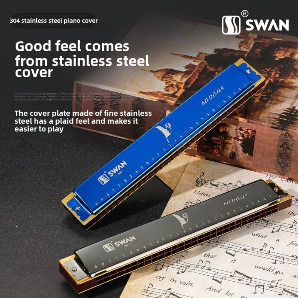 Blues Harmonica, SWAN, 28-Hole, Chromatic for Blues Practice detail image - detail view 7