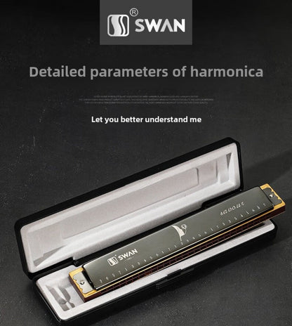 Blues Harmonica, SWAN, 28-Hole, Chromatic for Blues Practice detail image - detail view 9