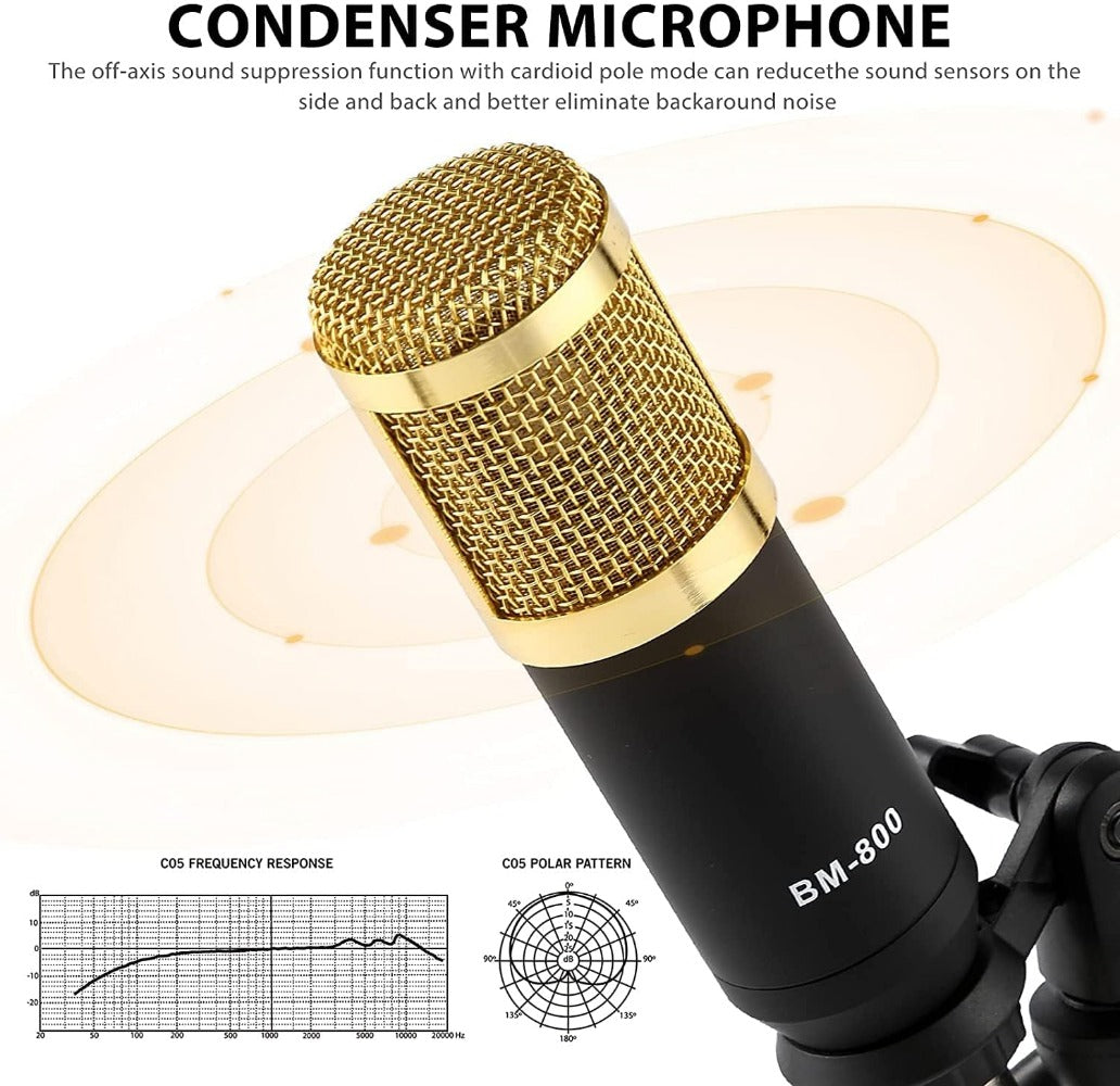 BM-800 Condenser Microphone Kit with Mixer, Boom Arm and Accessories detail image - detail view 17