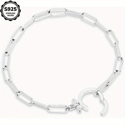 Bracelet for Women - 925 Sterling Silver Paper Clip Chain for Parker Link Iconic Buckle Elegant - main product view