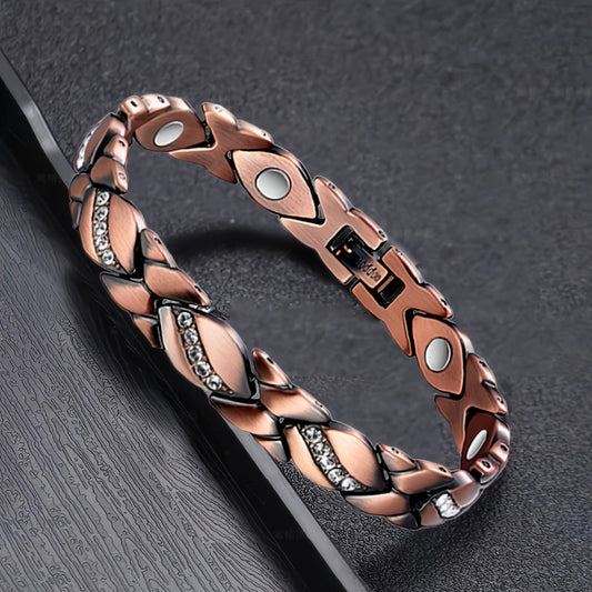 Bracelet for Women - Copper Magnetic for 2 Pack - 3500 Gauss Pure Copper Vintage Magnetic - product detail view 2
