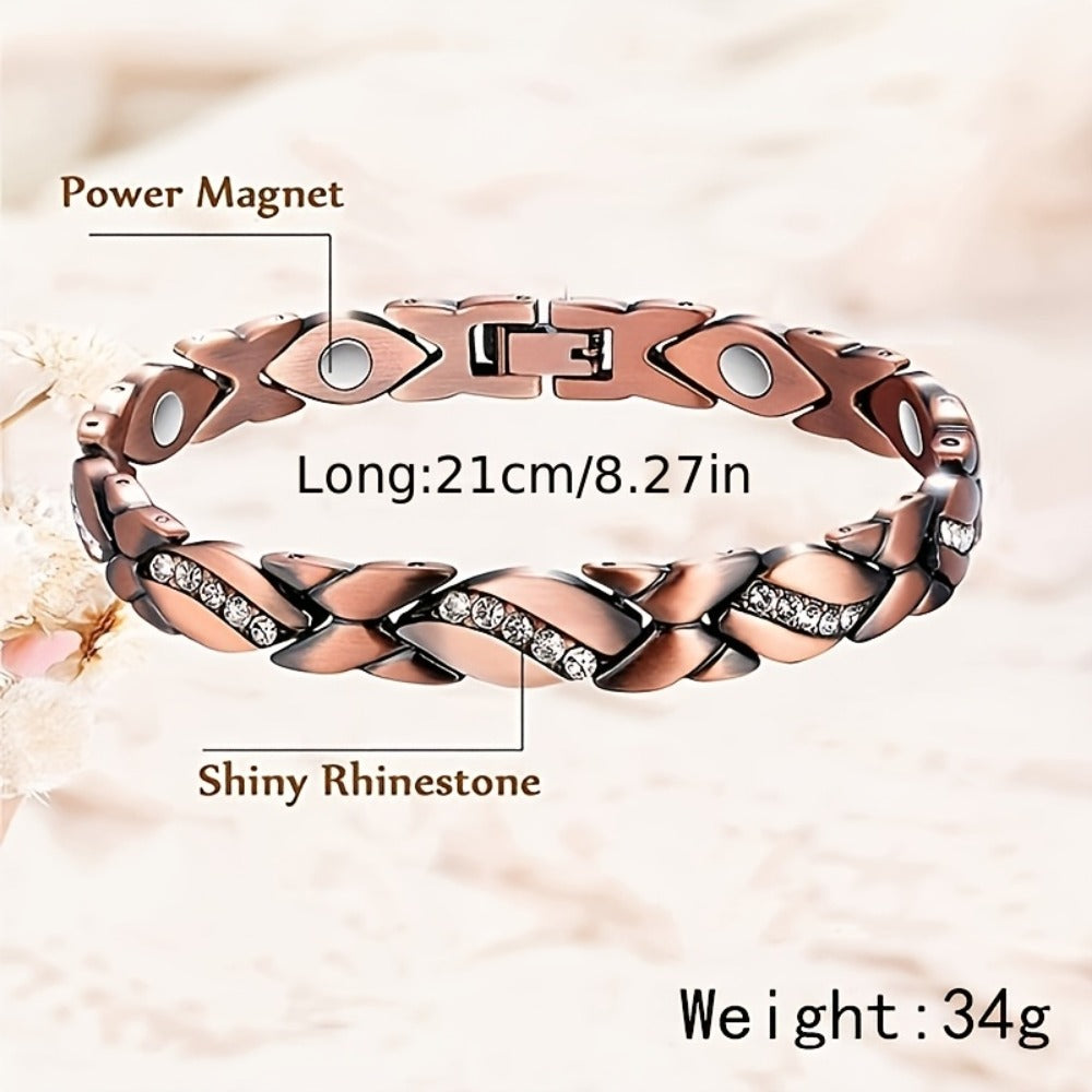 Bracelet for Women - Copper Magnetic for 2 Pack - 3500 Gauss Pure Copper Vintage Magnetic - product detail view 5