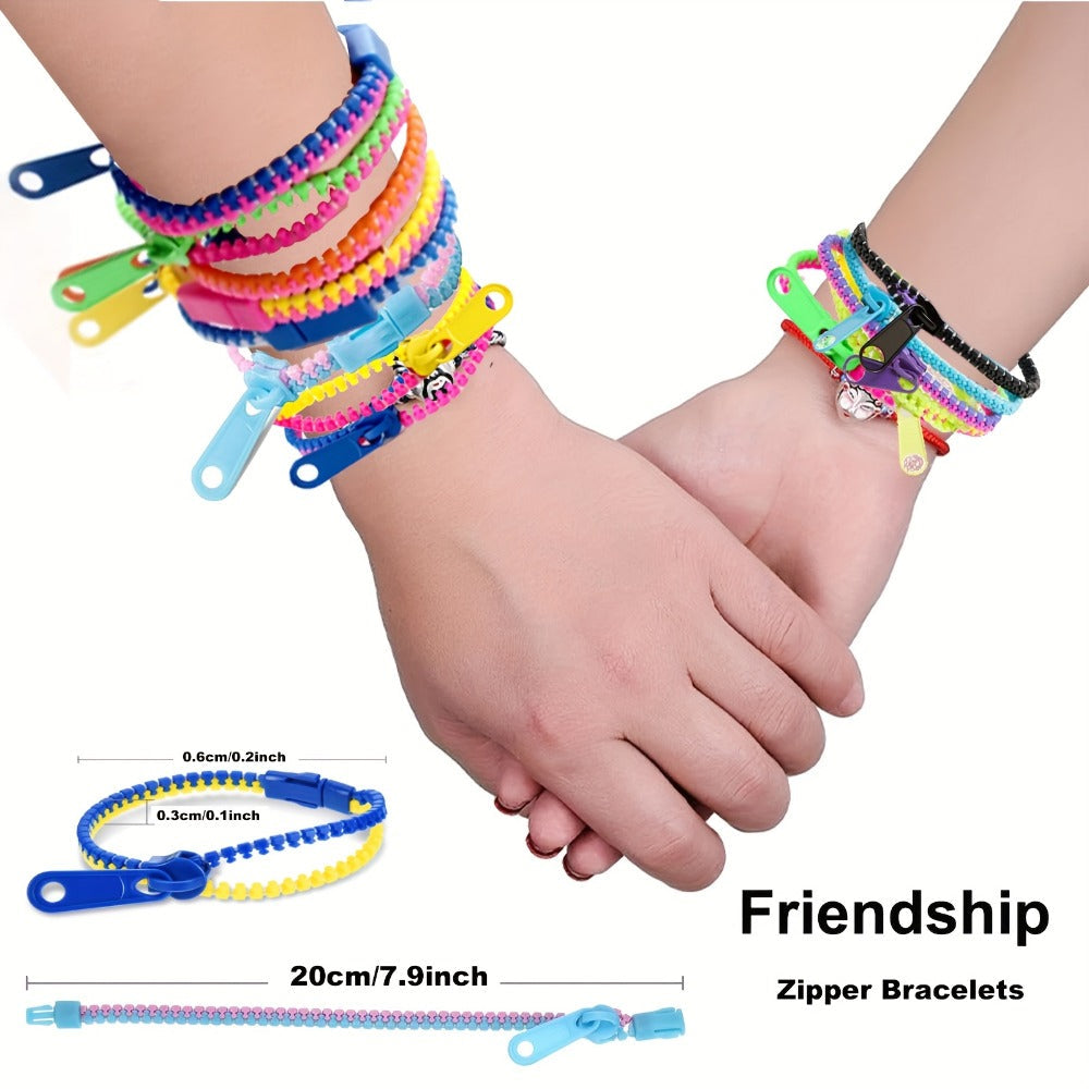 Bracelet for Women - Fidget Snap 24 Pack Bulk Set Plastic Zipper for Kids & Teens Favors Goodie - product detail view 5