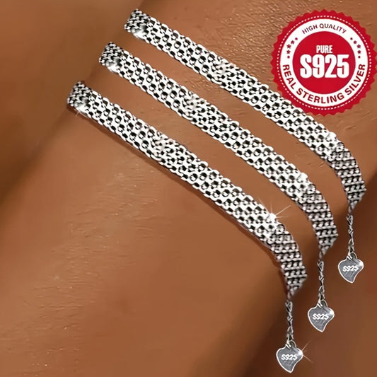 Bracelet for Women - S925 Sterling Silver Braided Set of 4 - Stackable Woven Bangle for - product detail view 2