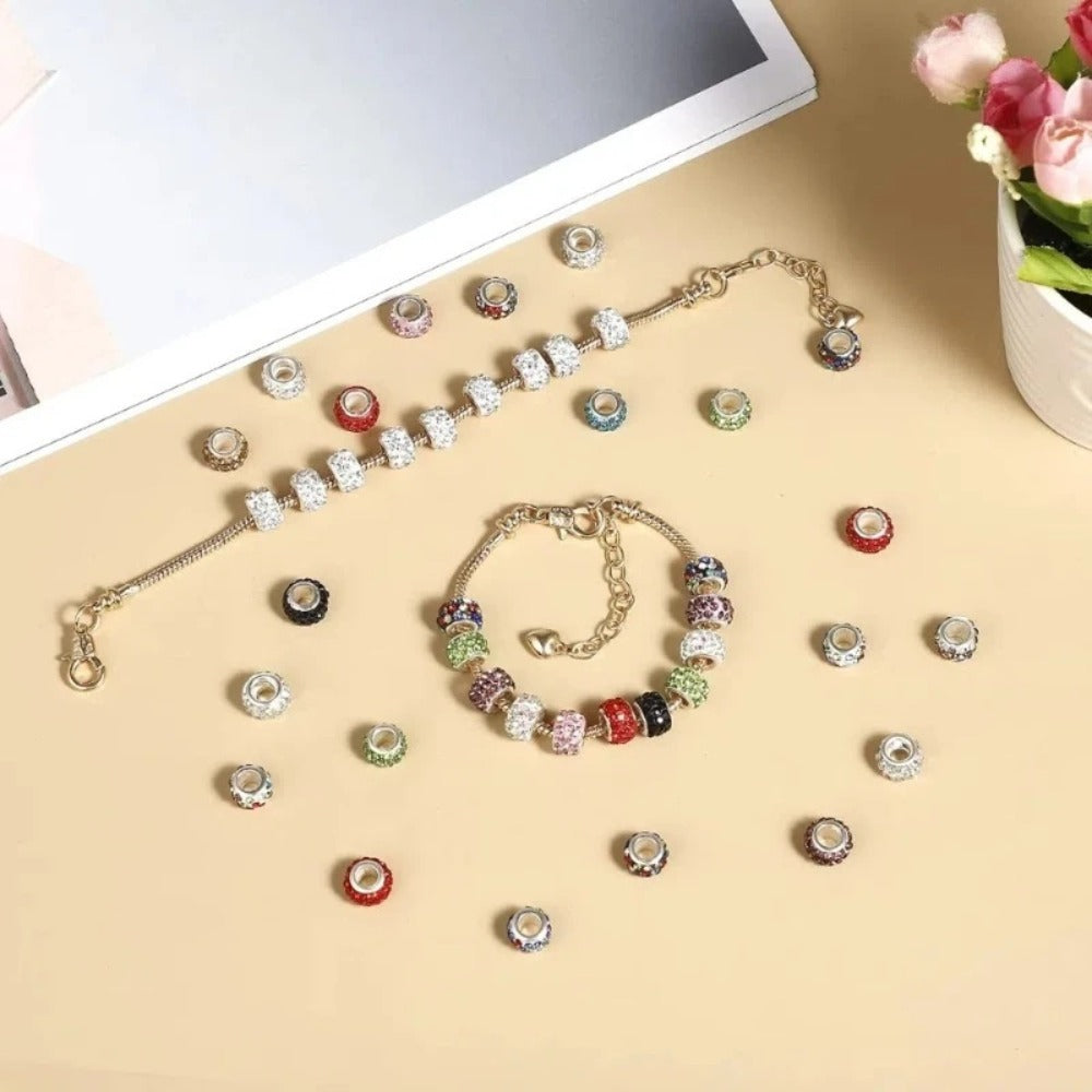 Bracelets - Snake Chain Bracelet Set 20 Pcs | 6.29" Adjustable Charm with Lobster - product detail view 6