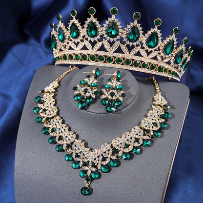 Bridal Jewelry Set - Baroque Crown Necklace and Earring 2pcs - High-End Wedding for Women - product detail view 5