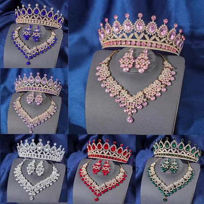 Bridal Jewelry Set - Baroque Crown Necklace and Earring 2pcs - High-End Wedding for Women - product detail view 8