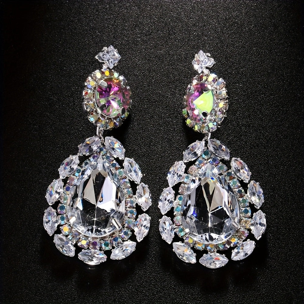 Bridal Jewelry Set - Rhinestone Necklace and Earrings for Women Sparkling Crystal | Elegant - product detail view 16