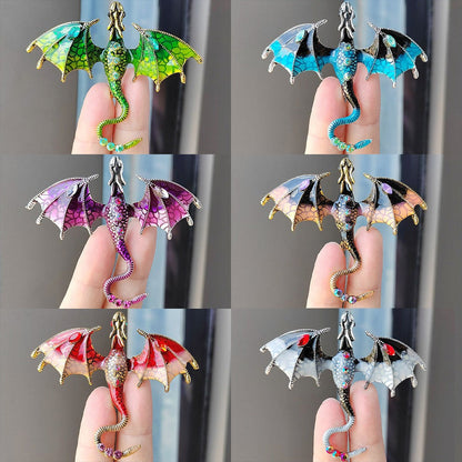 Brooch Pin - Dragon 9pcs Colorful Cartoon Dragon Lapel Set Hip-Hop Retro Bohemian Style - product detail view 2