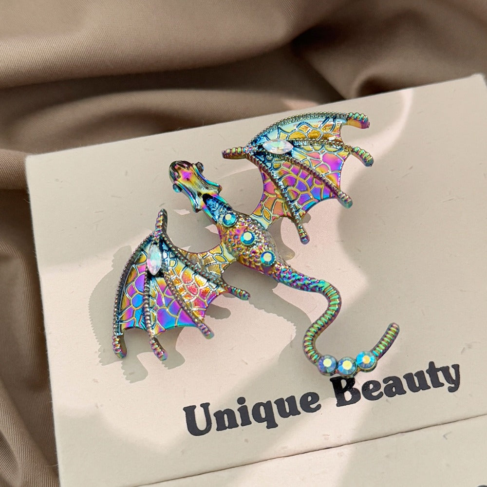 Brooch Pin - Dragon 9pcs Colorful Cartoon Dragon Lapel Set Hip-Hop Retro Bohemian Style - product detail view 4
