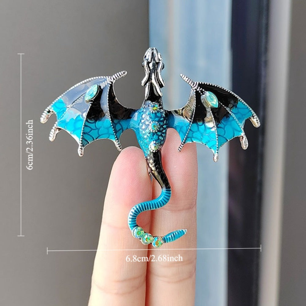Brooch Pin - Dragon 9pcs Colorful Cartoon Dragon Lapel Set Hip-Hop Retro Bohemian Style - product detail view 5