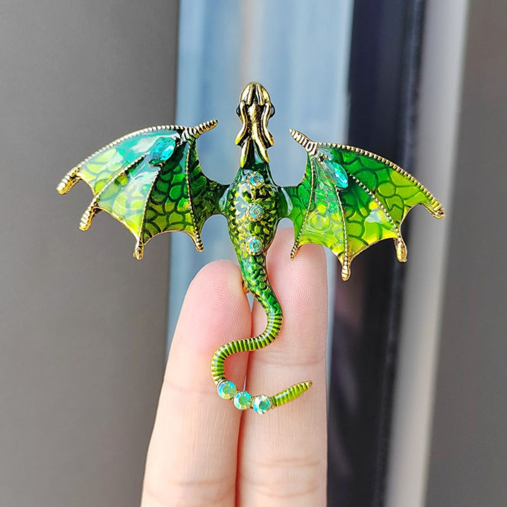 Brooch Pin - Dragon 9pcs Colorful Cartoon Dragon Lapel Set Hip-Hop Retro Bohemian Style - product detail view 6