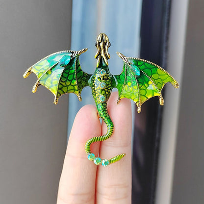 Brooch Pin - Dragon 9pcs Colorful Cartoon Dragon Lapel Set Hip-Hop Retro Bohemian Style - product detail view 6