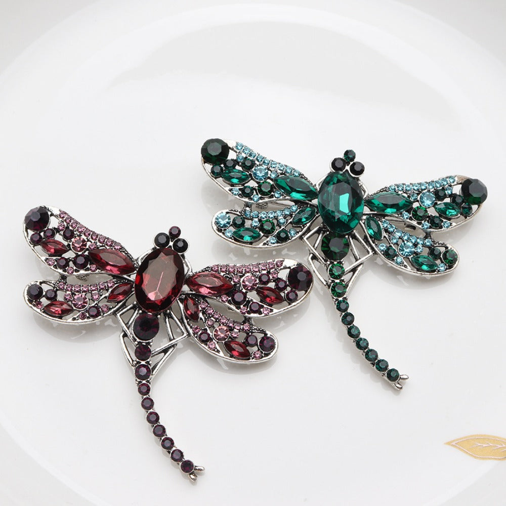 Brooch Pin - Dragonfly Set 6pcs Colorful Elegant Crystal Insect Lapel Luxury - product detail view 2
