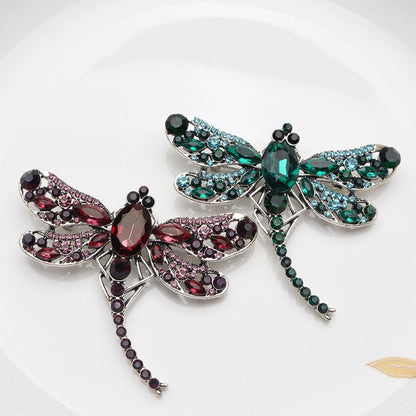 Brooch Pin - Dragonfly Set 6pcs Colorful Elegant Crystal Insect Lapel Luxury - product detail view 2