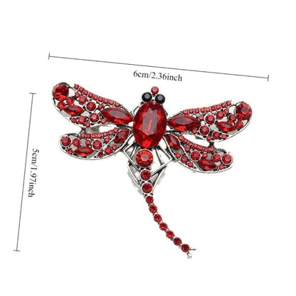 Brooch Pin - Dragonfly Set 6pcs Colorful Elegant Crystal Insect Lapel Luxury - product detail view 5