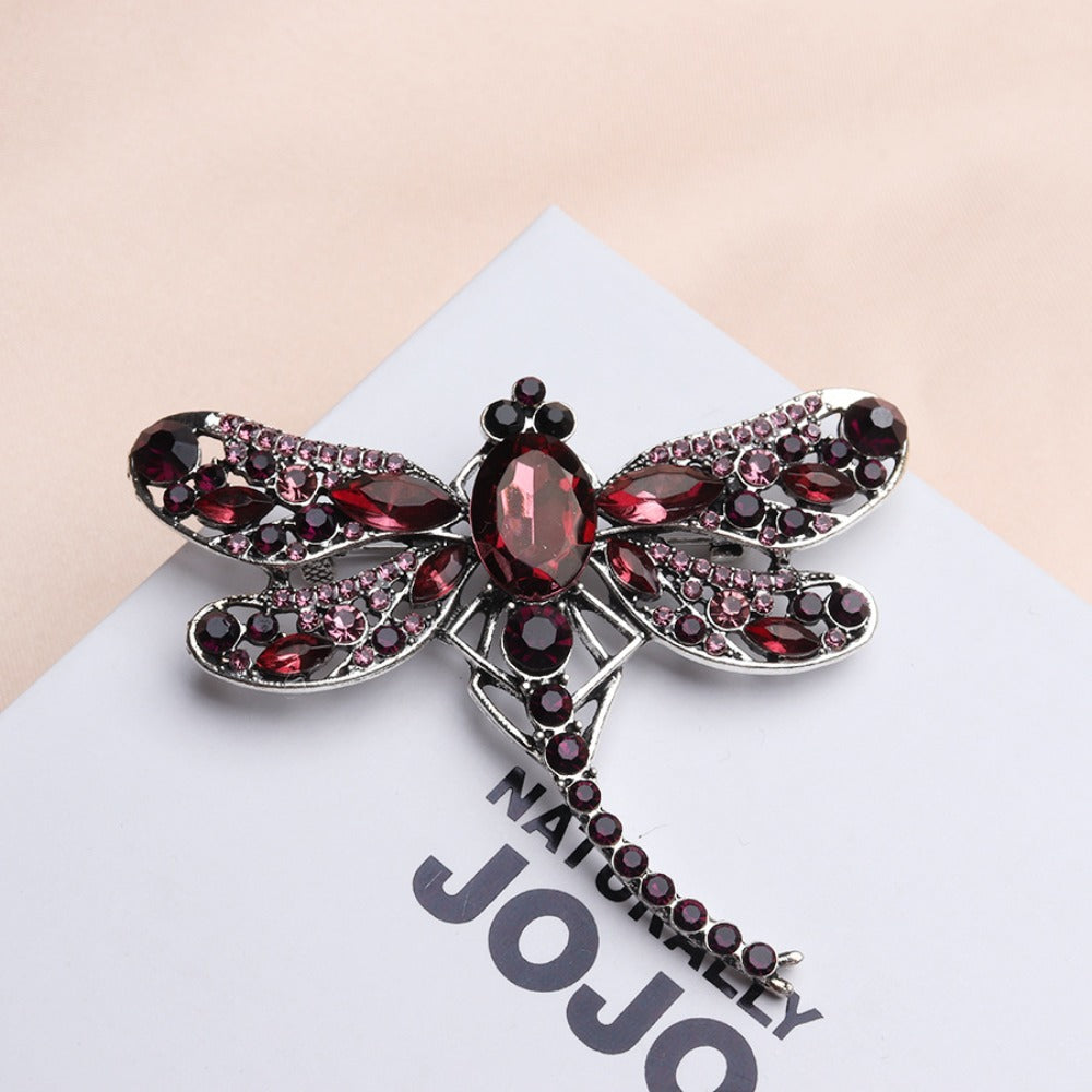 Brooch Pin - Dragonfly Set 6pcs Colorful Elegant Crystal Insect Lapel Luxury - product detail view 9