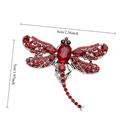 Brooch Pin - Dragonfly Set 6pcs Colorful Elegant Crystal Insect Lapel Luxury - product detail view 11