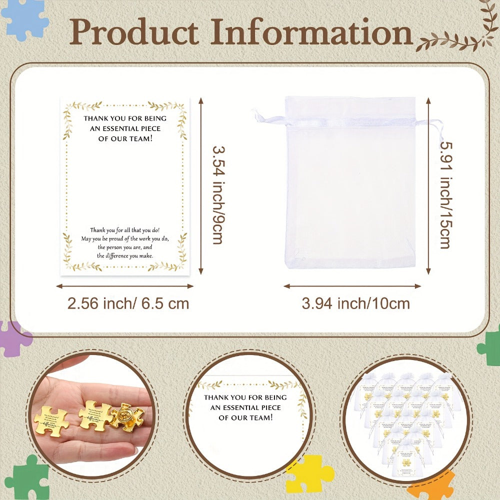 Brooch Pin - Employee Appreciation Gifts Bulk 75pcs Puzzle Piece Lapel Set with Thank - product detail view 3