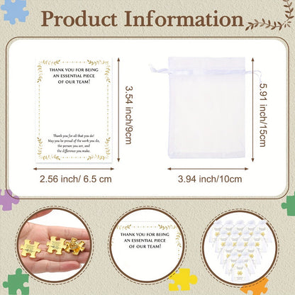 Brooch Pin - Employee Appreciation Gifts Bulk 75pcs Puzzle Piece Lapel Set with Thank - product detail view 3