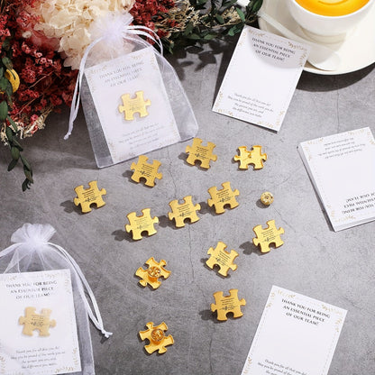 Brooch Pin - Employee Appreciation Gifts Bulk 75pcs Puzzle Piece Lapel Set with Thank - product detail view 5